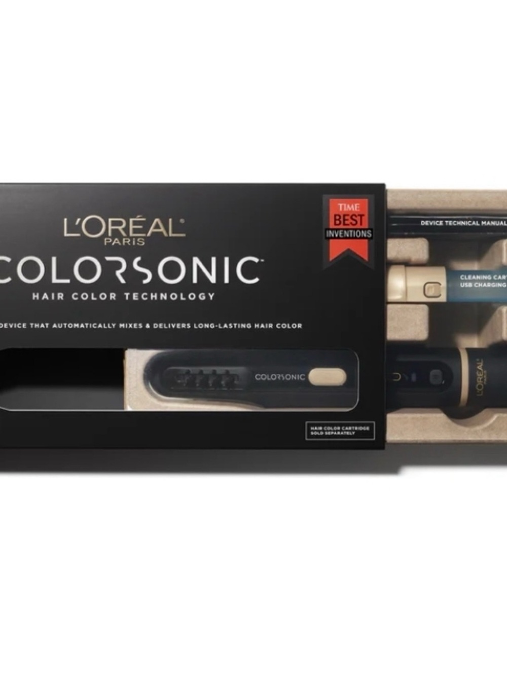 L'Oreal ColorSonic Hair Color Tool in Black with Gold Accents